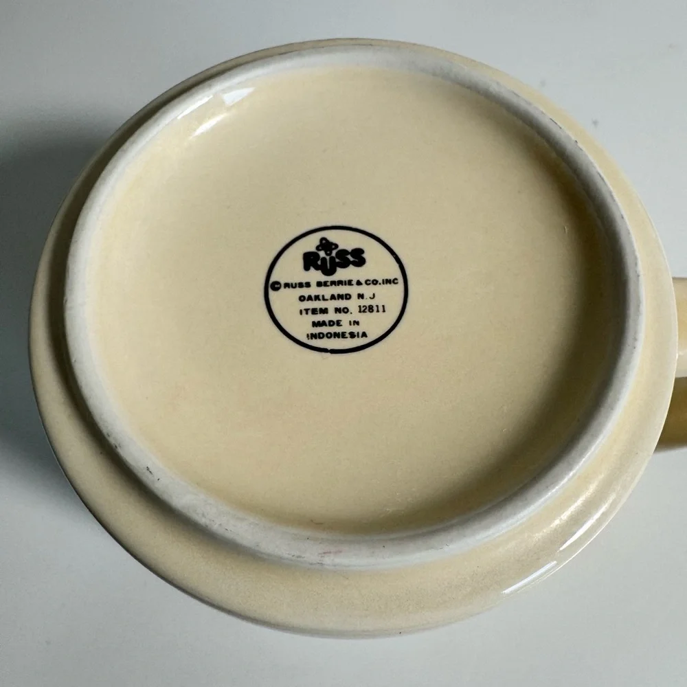 Russ Berrie Cream Ceramic Cup‎